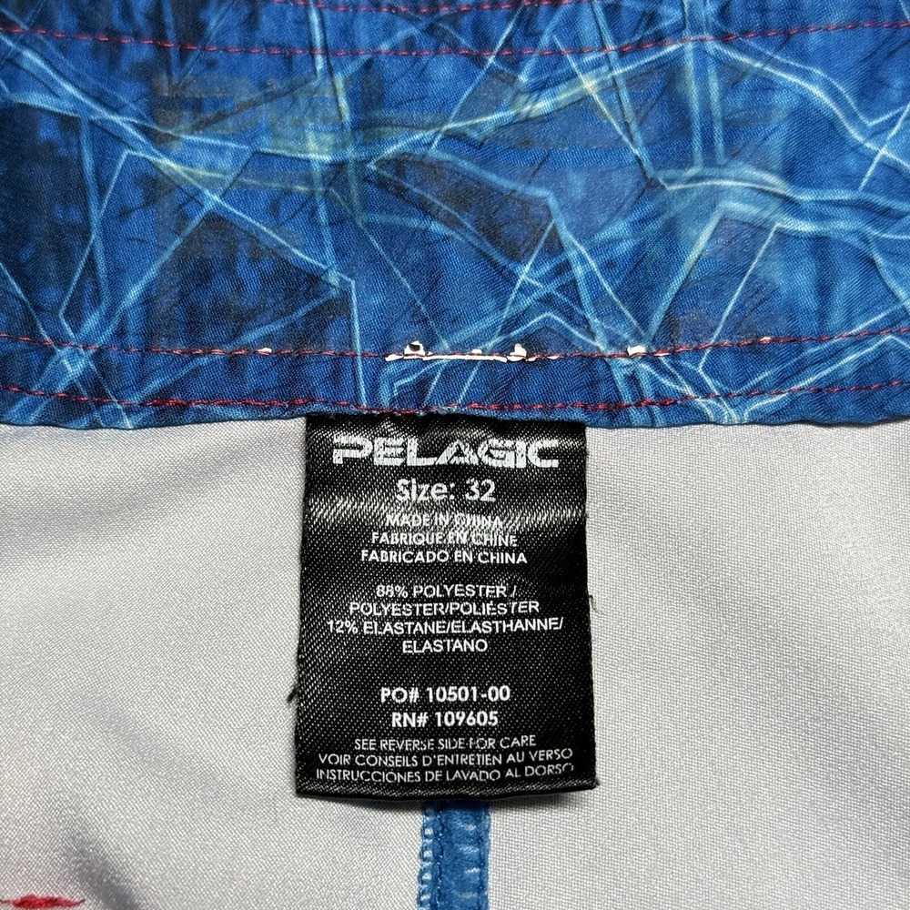 Pelagic Board Shorts Mens 32 Blue Wedge Performance Outdoor Fishing Swim Boating - Picture 4 of 8